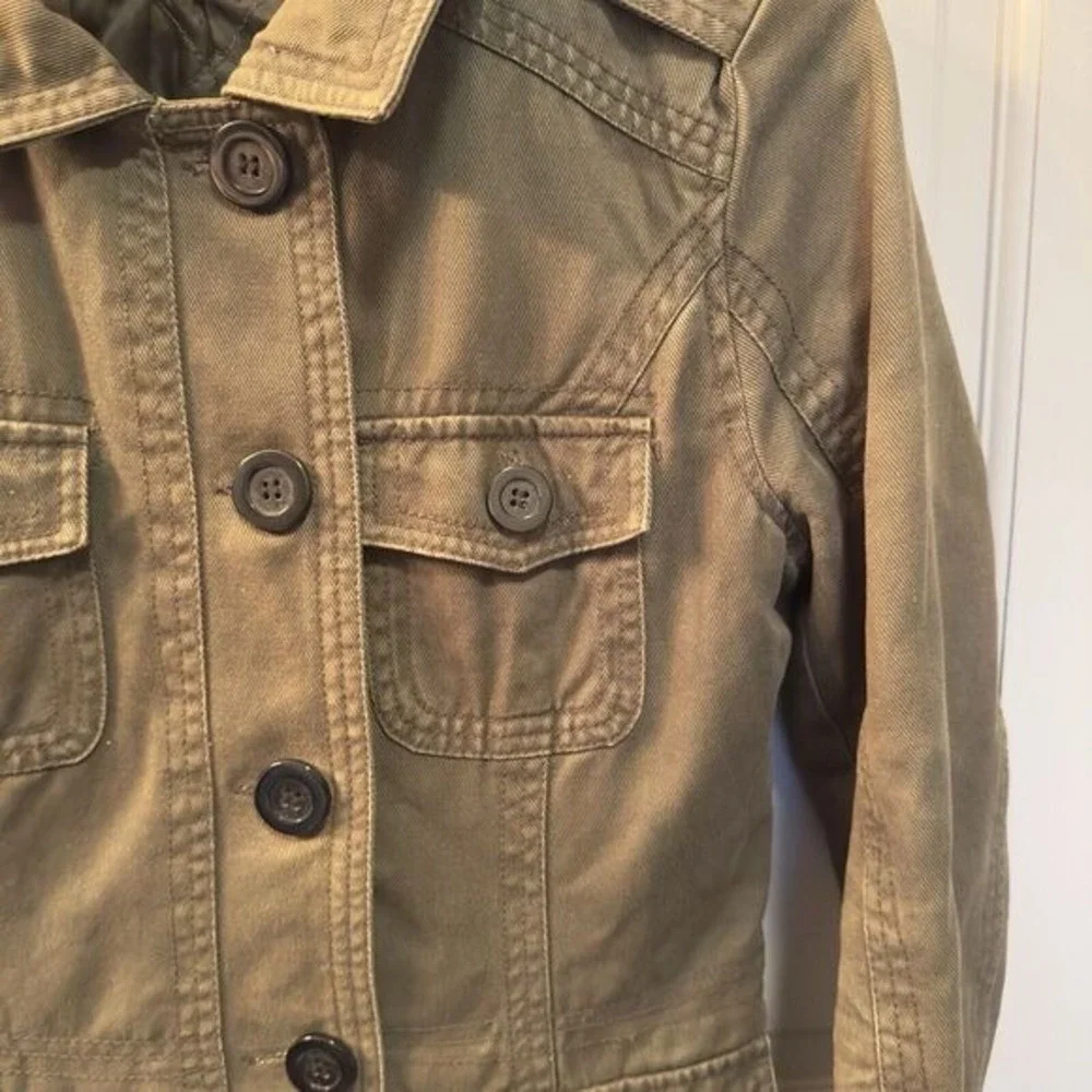 Converse One Star Utility Military Jacket Button‎ Up Cargo Coat Green/Gray XS